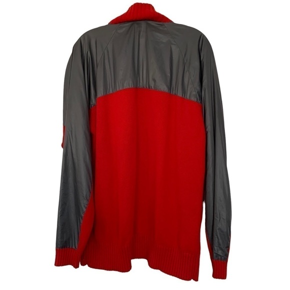Adidas Y2K Icebreaker Gray Quilted Red Knit Bomber Training Varsity Jacket Sz L - Picture 2 of 10